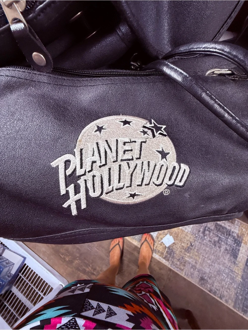 Planet Hollywood Black Faux-Leather Men’s Backpack